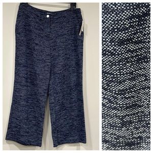 NIC+ZOE Wide Leg Ankle Pants Tweed Style Indigo Mix Size Large New